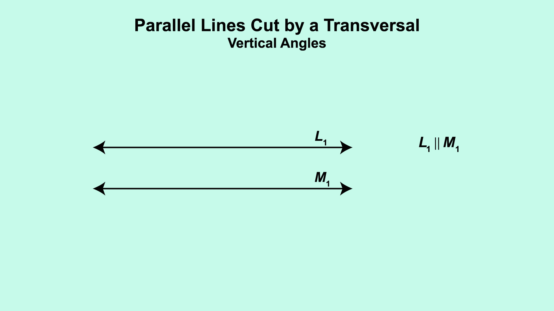 Animated Math Clip Art--Parallel Lines Cut by a Transversal 5