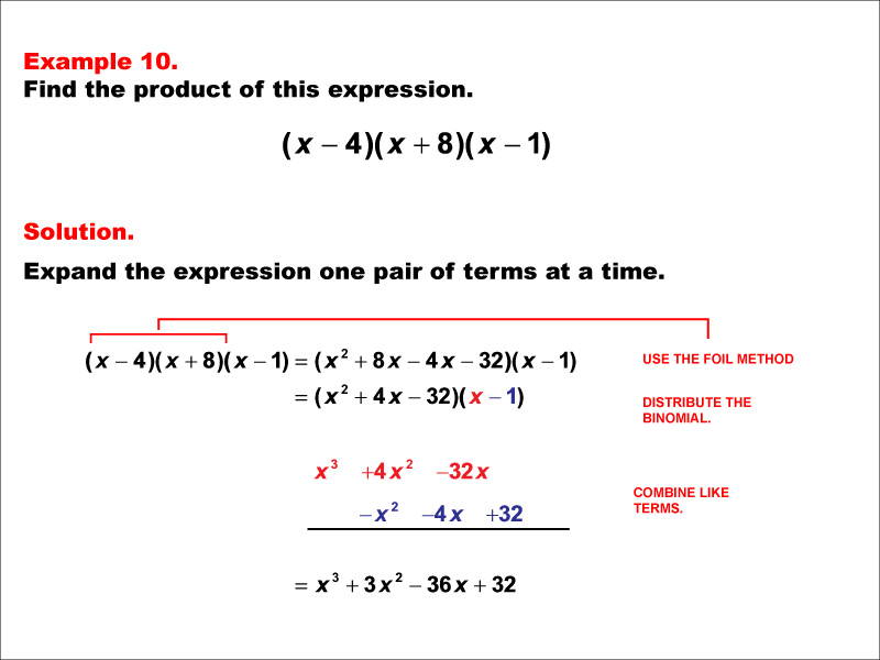 Math Example--Polynomial Concepts--Polynomial Expansion: Example 10