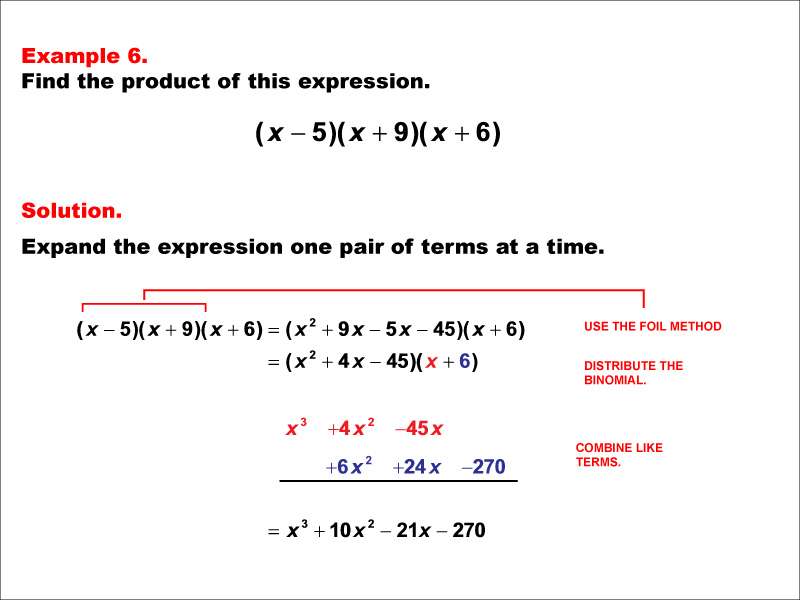 Math Example--Polynomial Concepts--Polynomial Expansion: Example 06
