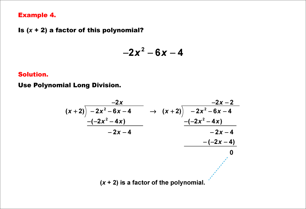 Math Example--Polynomial Concepts--Polynomial Long Division--Example 04