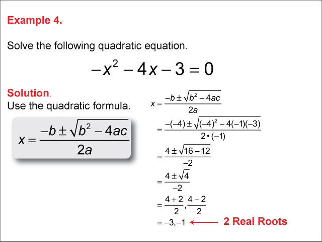 quadratic formula problem solving