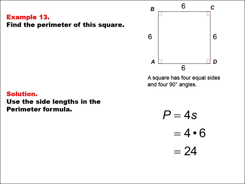 Math Example--Area and Perimeter--Quadrilaterals: Example 13