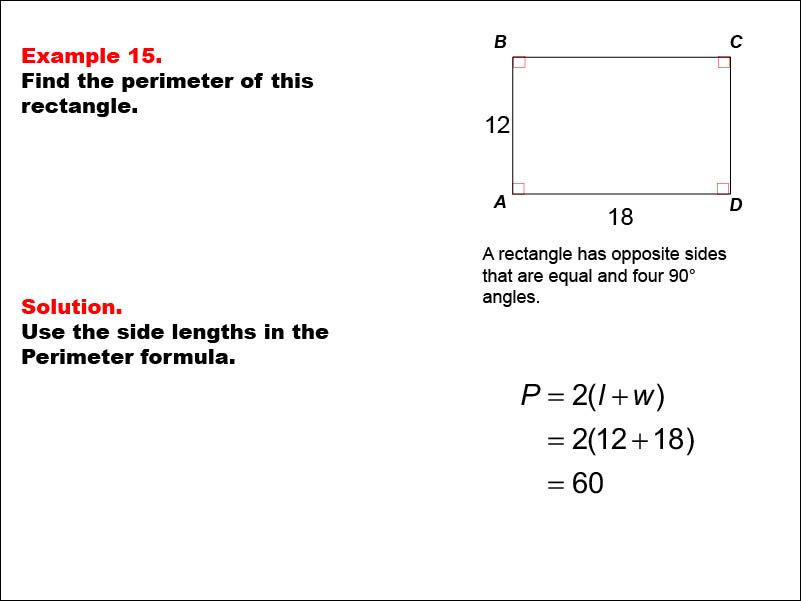 Math Example--Area and Perimeter--Quadrilaterals: Example 15