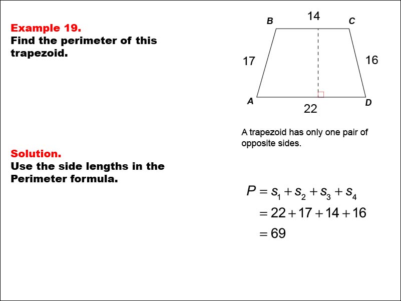 Math Example--Area and Perimeter--Quadrilaterals: Example 19