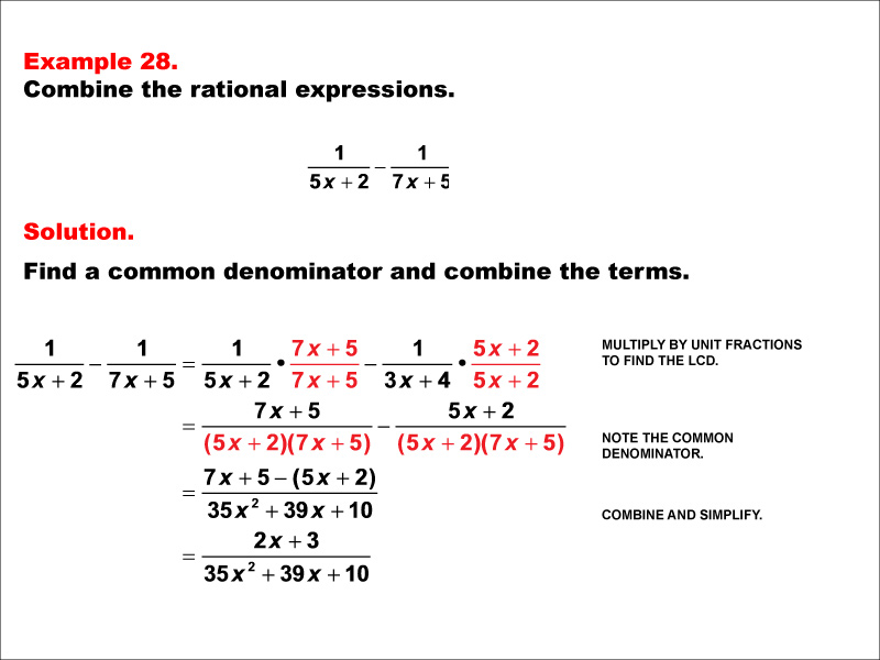 Math Example--Rational Concepts--Rational Expressions: Example 28
