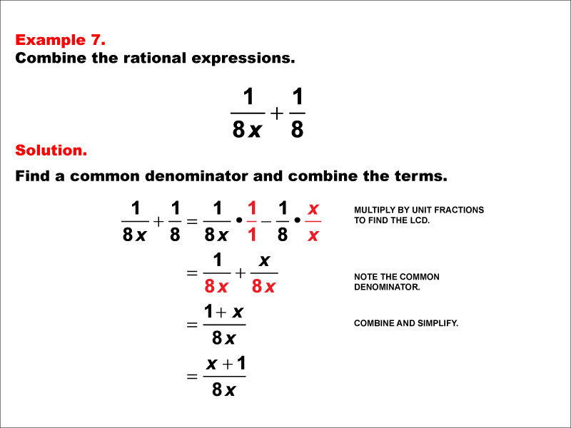 Math Example--Rational Concepts--Rational Expressions: Example 7