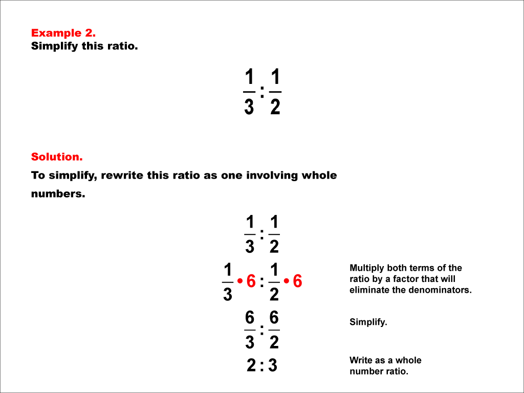 Math Example--Ratios and Rates--Ratios with Fractions--Example 2