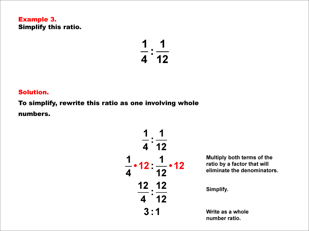 Math Example--Ratios and Rates--Ratios with Fractions--Example 3