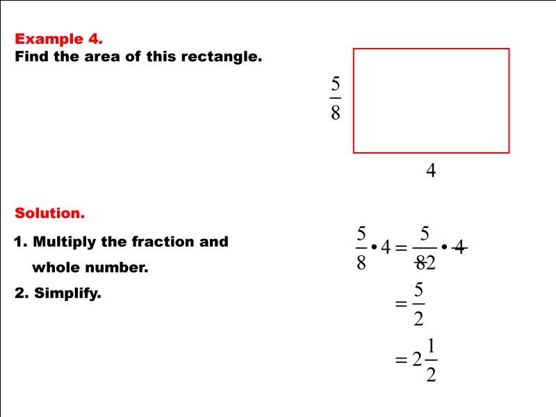 Math Example--Area and Perimeter--Rectangle Area with Fractions--Example 4