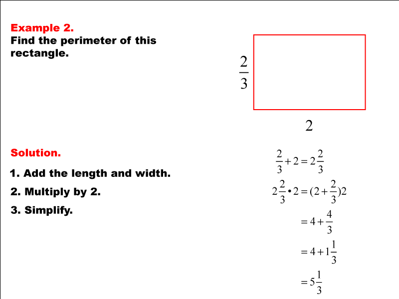 Math Example--Area and Perimeter--Rectangle Perimeter with Fractions--Example 2