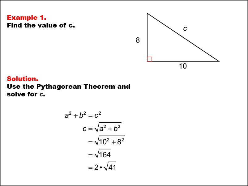 Math Example--Right Triangles-- Example 1