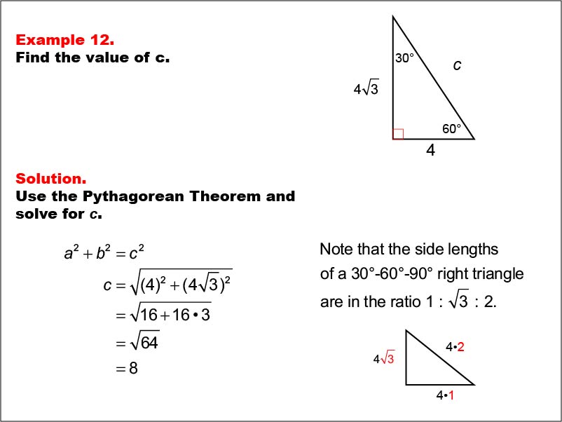 Math Example--Right Triangles-- Example 12