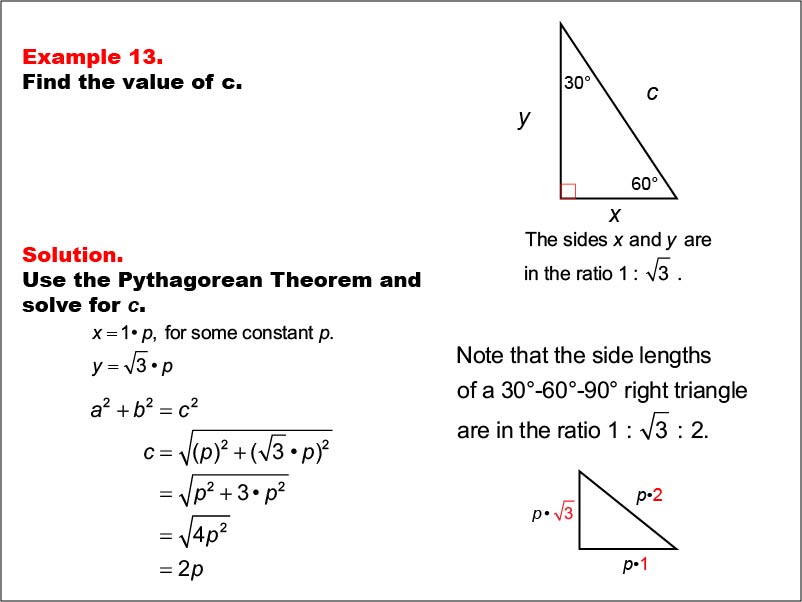 Math Example--Right Triangles-- Example 13
