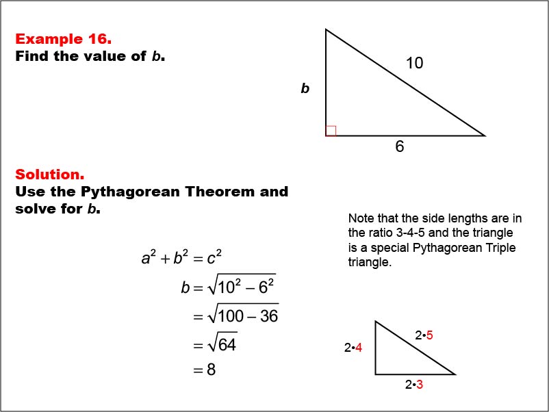 Math Example--Right Triangles-- Example 16
