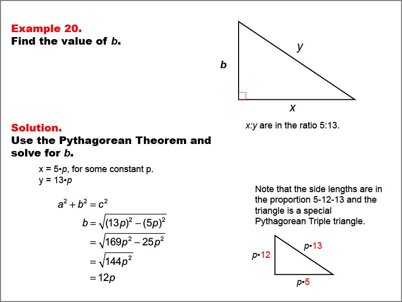 Math Example--Right Triangles-- Example 20