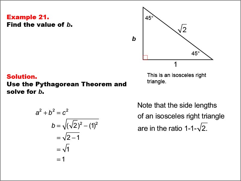 Math Example--Right Triangles-- Example 21