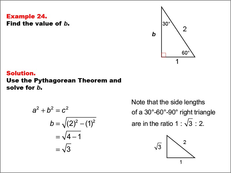 Math Example--Right Triangles-- Example 24