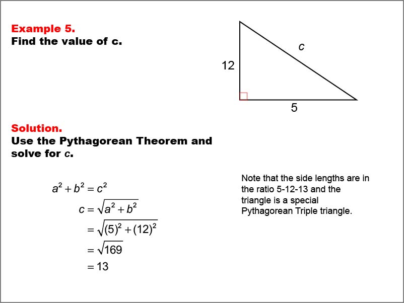 Math Example--Right Triangles-- Example 5