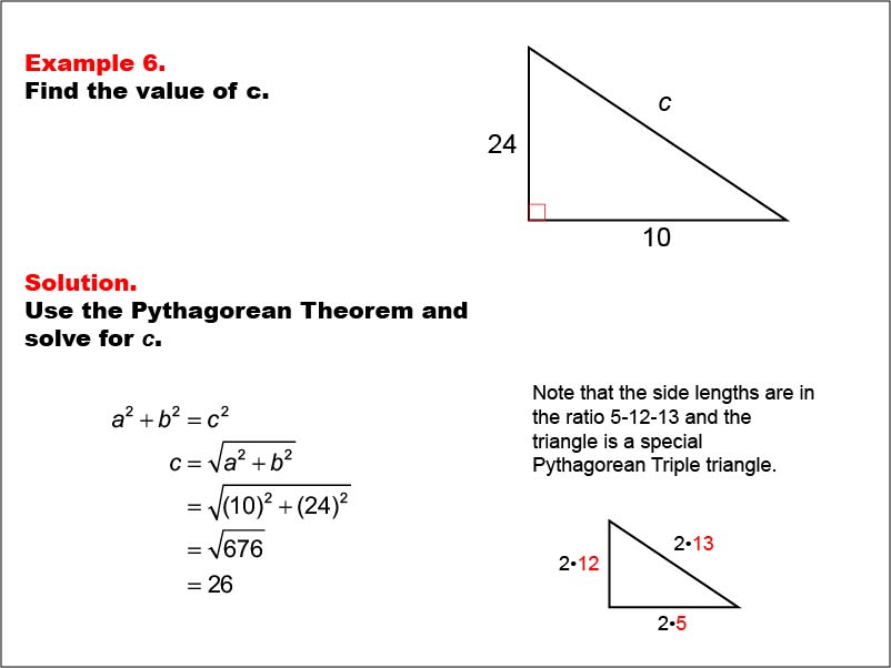 Math Example--Right Triangles-- Example 6