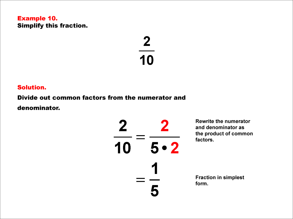 Math Example--Fraction Properties--Simplifying Fractions--Example 10