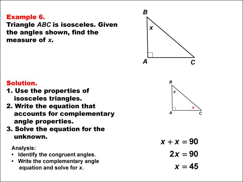 Math Example--Solving Equations--Solving Equations Using Angle Properties: Example 6