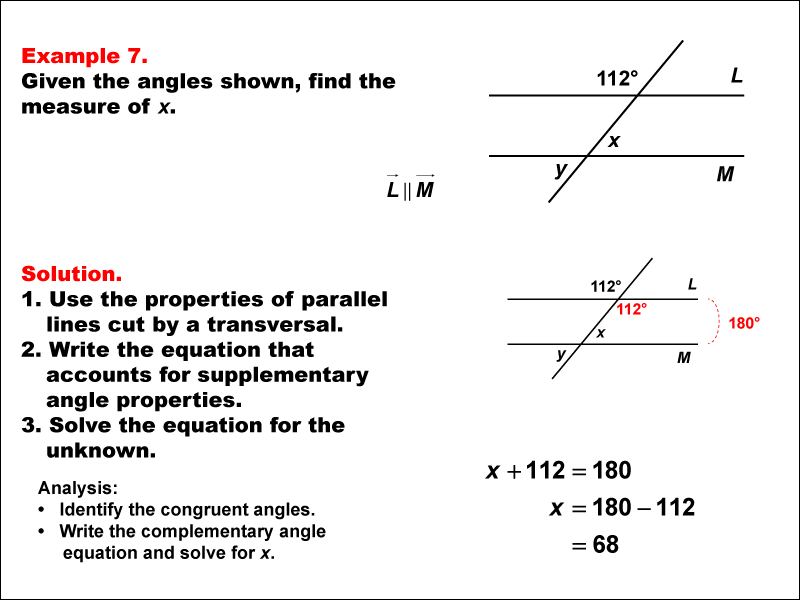 Math Example--Solving Equations--Solving Equations Using Angle Properties: Example 7