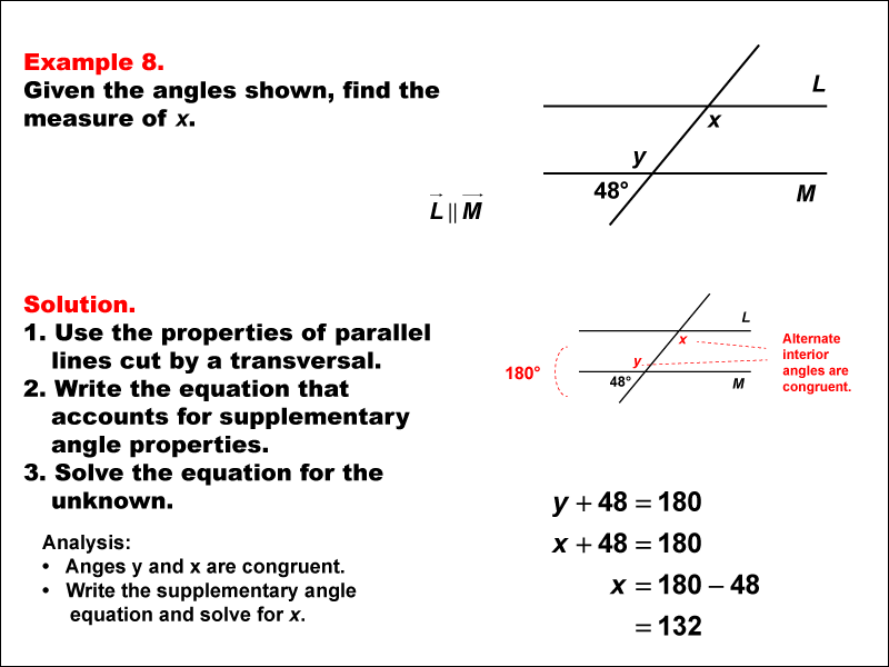 Math Example--Solving Equations--Solving Equations Using Angle Properties: Example 8