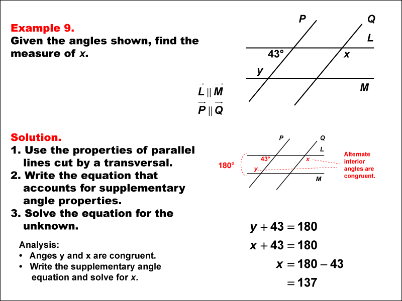Math Example--Solving Equations--Solving Equations Using Angle Properties: Example 9