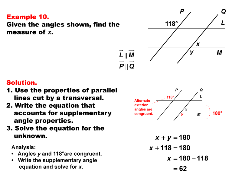 Math Example--Solving Equations--Solving Equations Using Angle Properties: Example 10