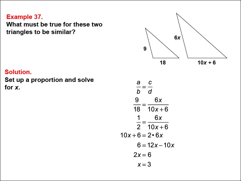 Math Example--Ratios, Proportions, and Percents--Solving Proportions: Example 37