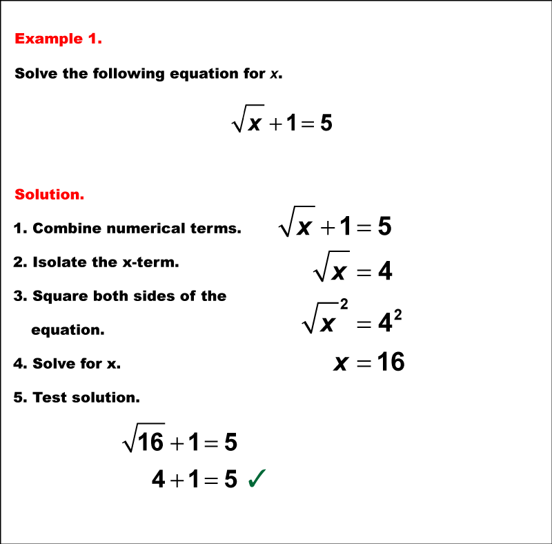 problem solving radical equations examples