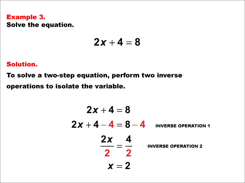 Math Example: Solving Two-Step Equations: Example 3