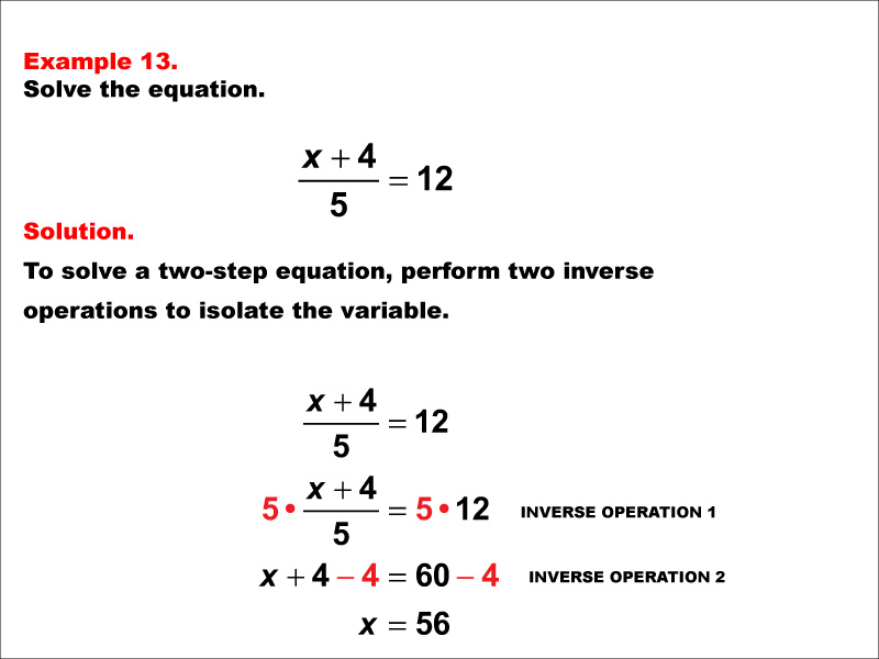 Math Example: Solving Two-Step Equations: Example 13