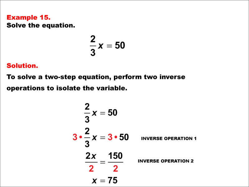 Math Example: Solving Two-Step Equations: Example 15