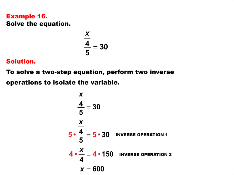 Math Example: Solving Two-Step Equations: Example 16