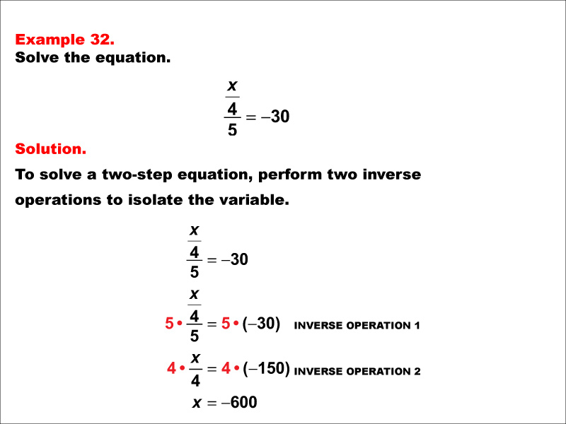 Math Example: Solving Two-Step Equations: Example 32