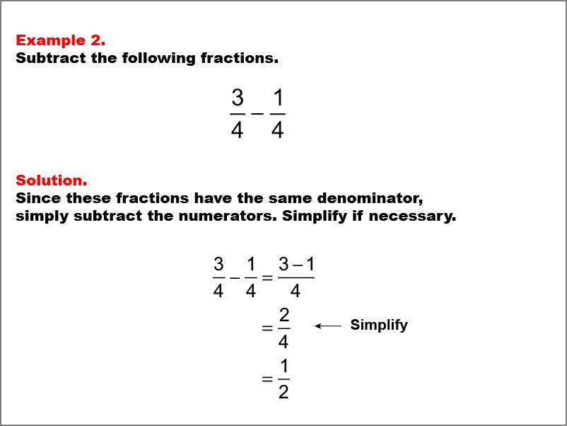 Subtracting Decimals: Example 2. Subtracting two decimals written to the tenths place, with no regrouping. The numbers have non-zero values in the ones place.