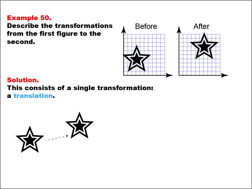 Transformations: Example 50. In this example, a star is translated.