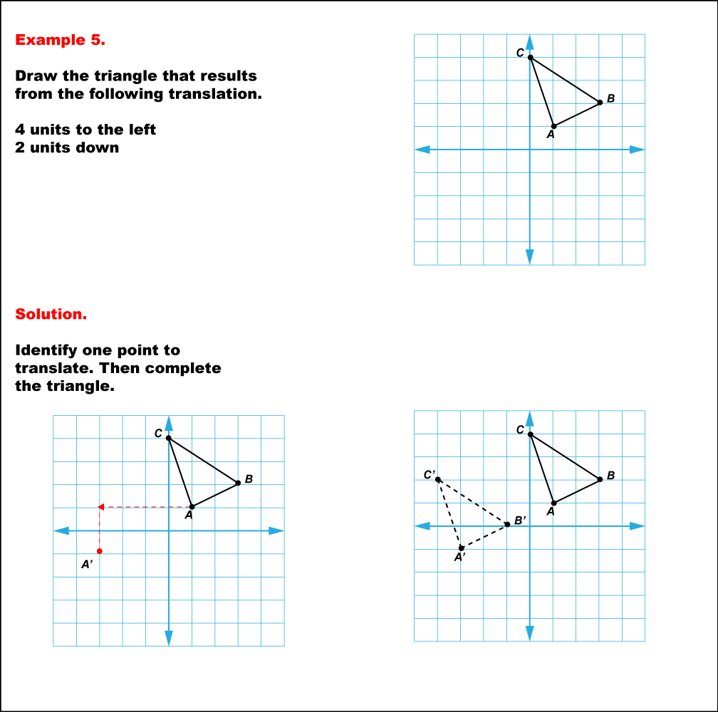 Math Example--Geometric Transformation--Translating Triangles--Example 5