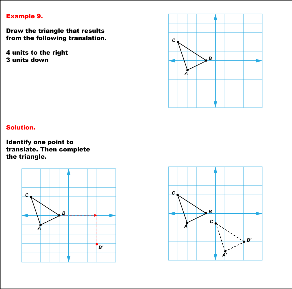 Math Example--Geometric Transformation--Translating Triangles--Example 9