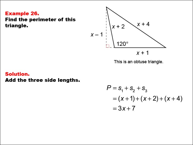 Math Example--Area and Perimeter--Triangles: Example 26