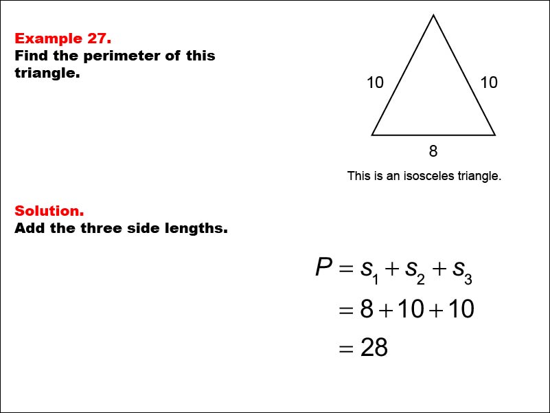 Math Example--Area and Perimeter--Triangles: Example 27