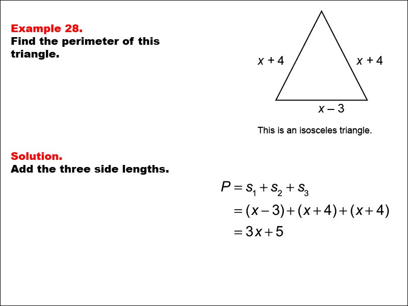 Math Example--Area and Perimeter--Triangles: Example 28