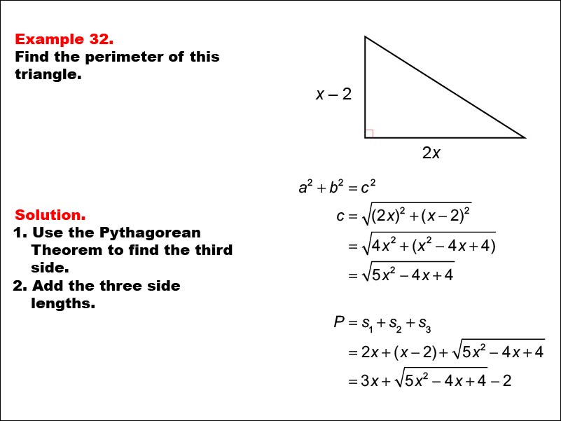 Math Example--Area and Perimeter--Triangles: Example 32
