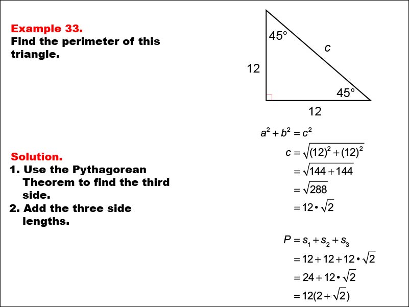 Math Example--Area and Perimeter--Triangles: Example 33