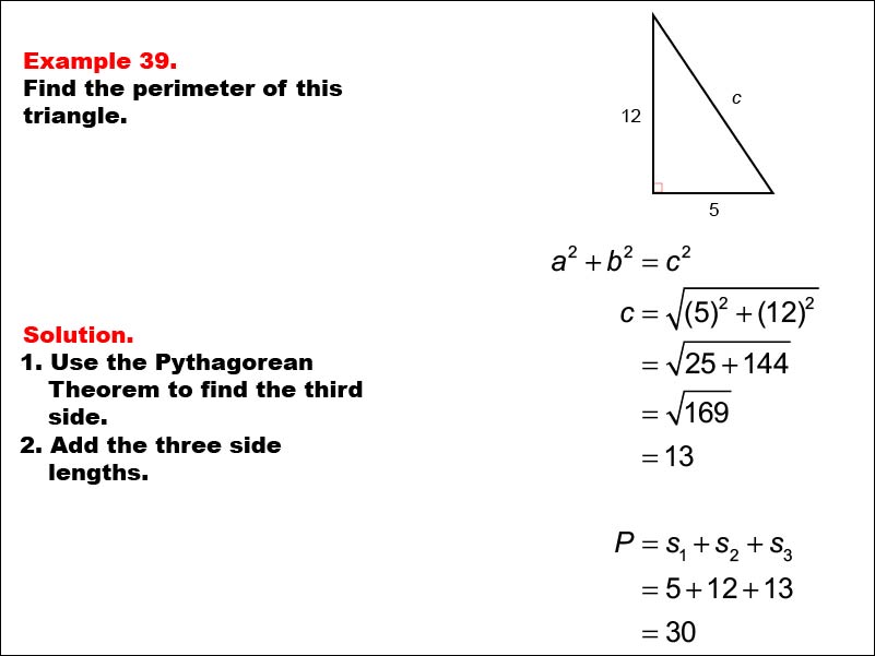 Math Example--Area and Perimeter--Triangles: Example 39