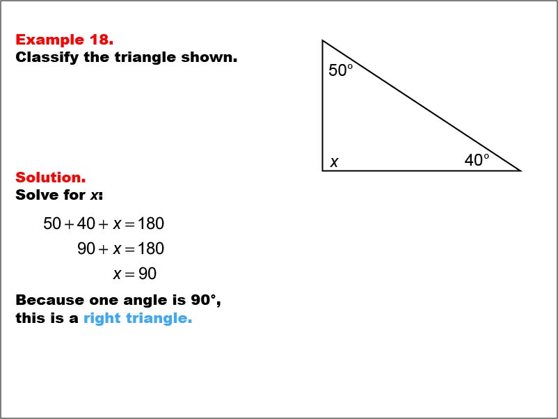 Math Example--Polygons--Triangle Classification: Example 18