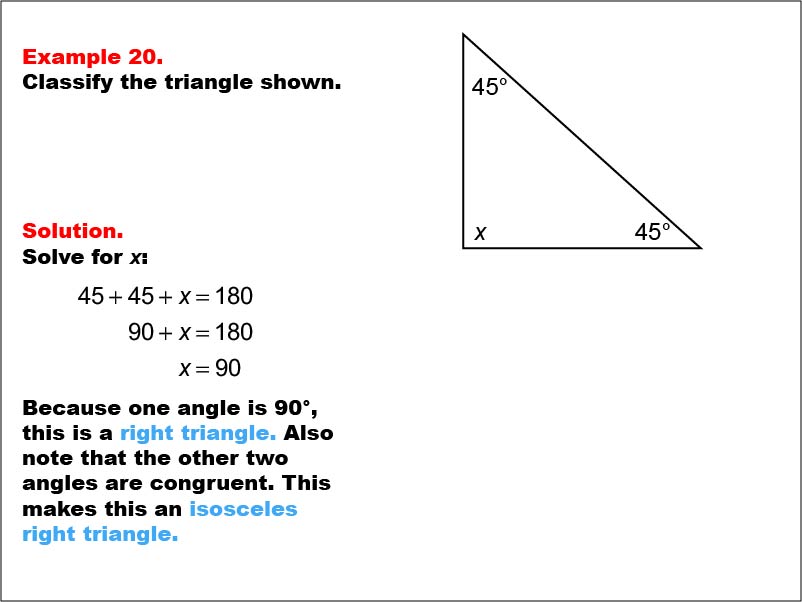 Math Example--Polygons--Triangle Classification: Example 20