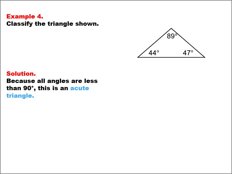 Math Example--Polygons--Triangle Classification: Example 4