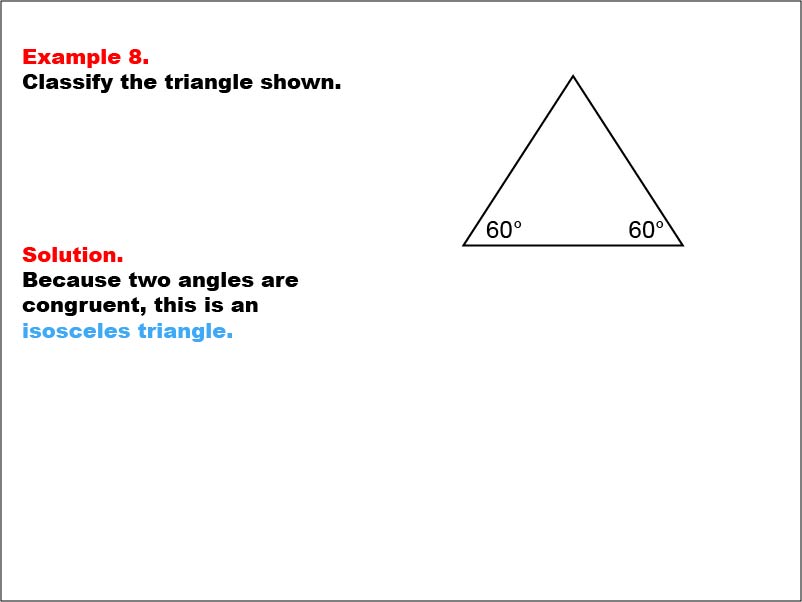 Math Example--Polygons--Triangle Classification: Example 8